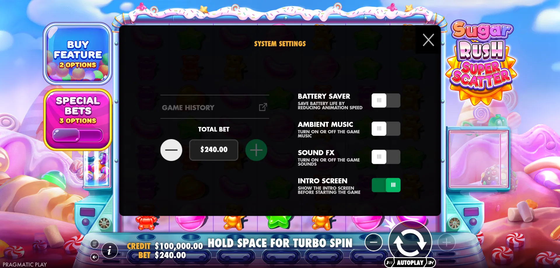 RTP y Estadísticas de Sugar Rush Super Scatter