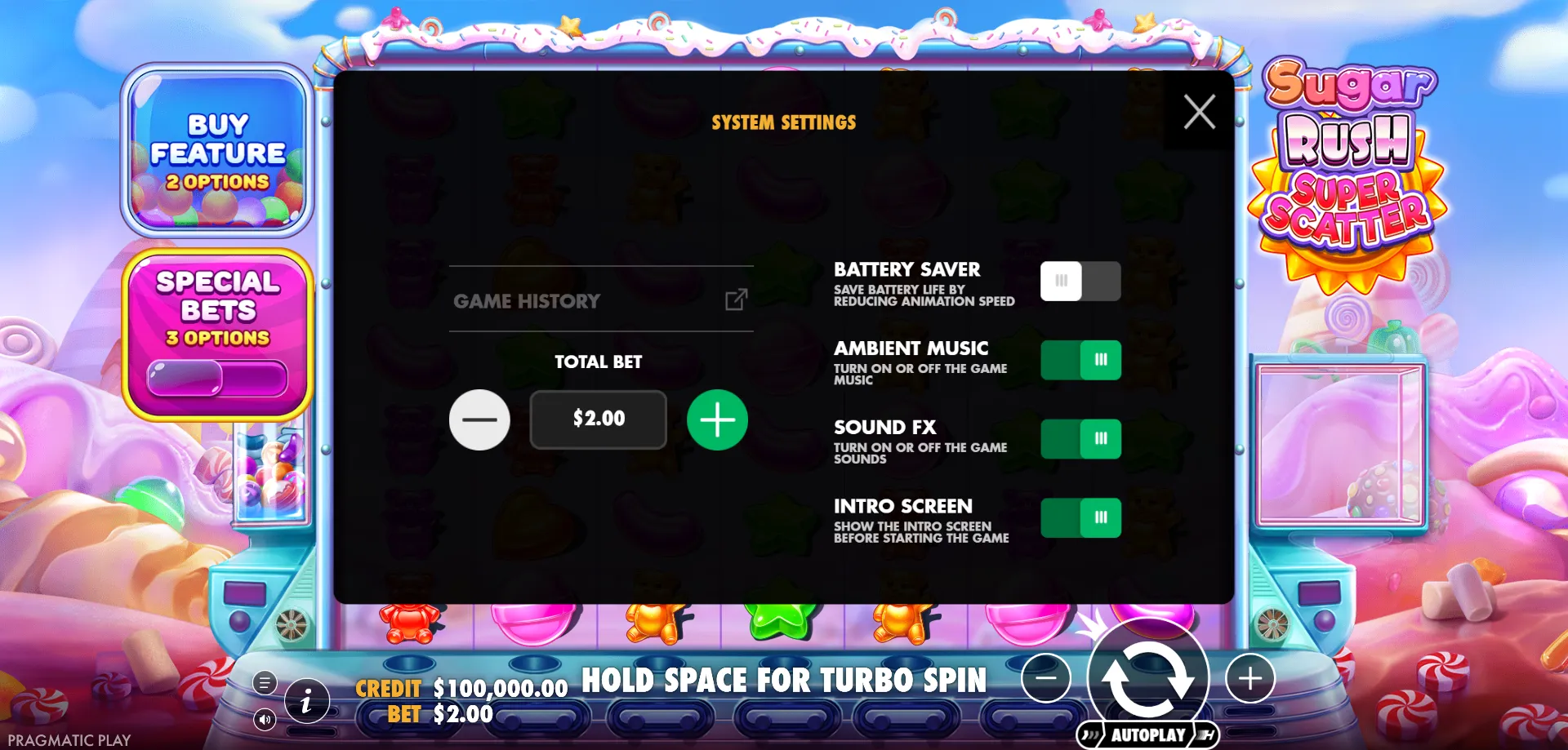 Doble o Nada (Double-or-Nothing) — sugar rush super scatter